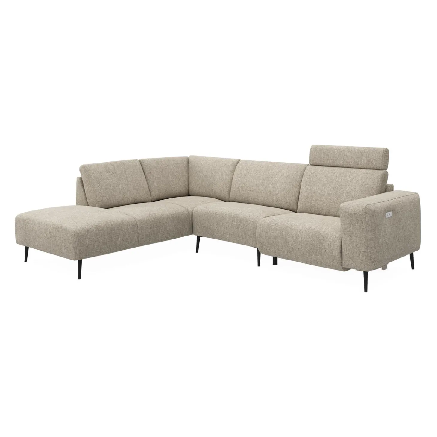 Remus venstrevendt sofa med pufafslutning