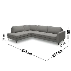 Scott venstrevendt hjørnesofa med pufafslutning