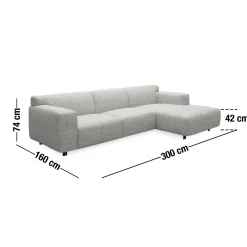 Siena højrevendt sofa med chaiselong
