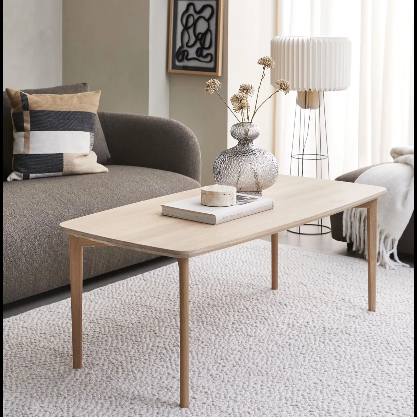 Skovby SM244/264 Sofabord med bordplade + stel i massiv eg