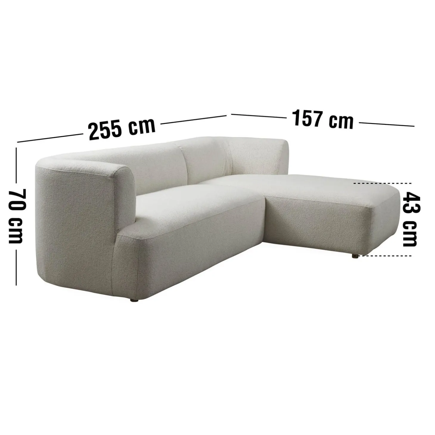 Solvei højrevendt sofa med chaiselong