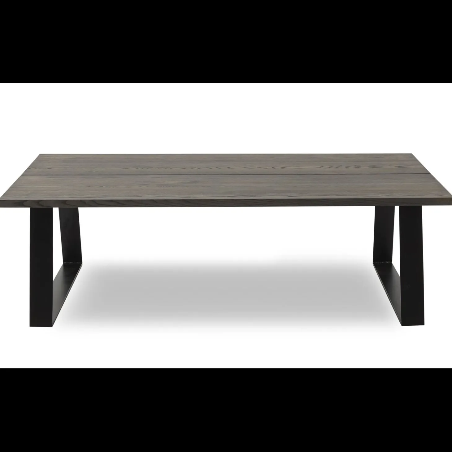 Timber Sofabord i mørkebrunt træ 150 x 45 x 90 cm + sorte ben
