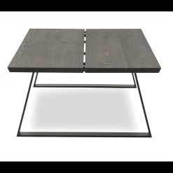 Timber Sofabord i mørkebrunt træ 150 x 45 x 90 cm + sorte ben