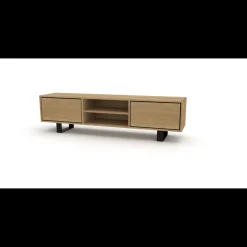 Timber TV-møbel træ + ben sort