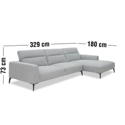 Volanti højrevendt sofa med chaiselong