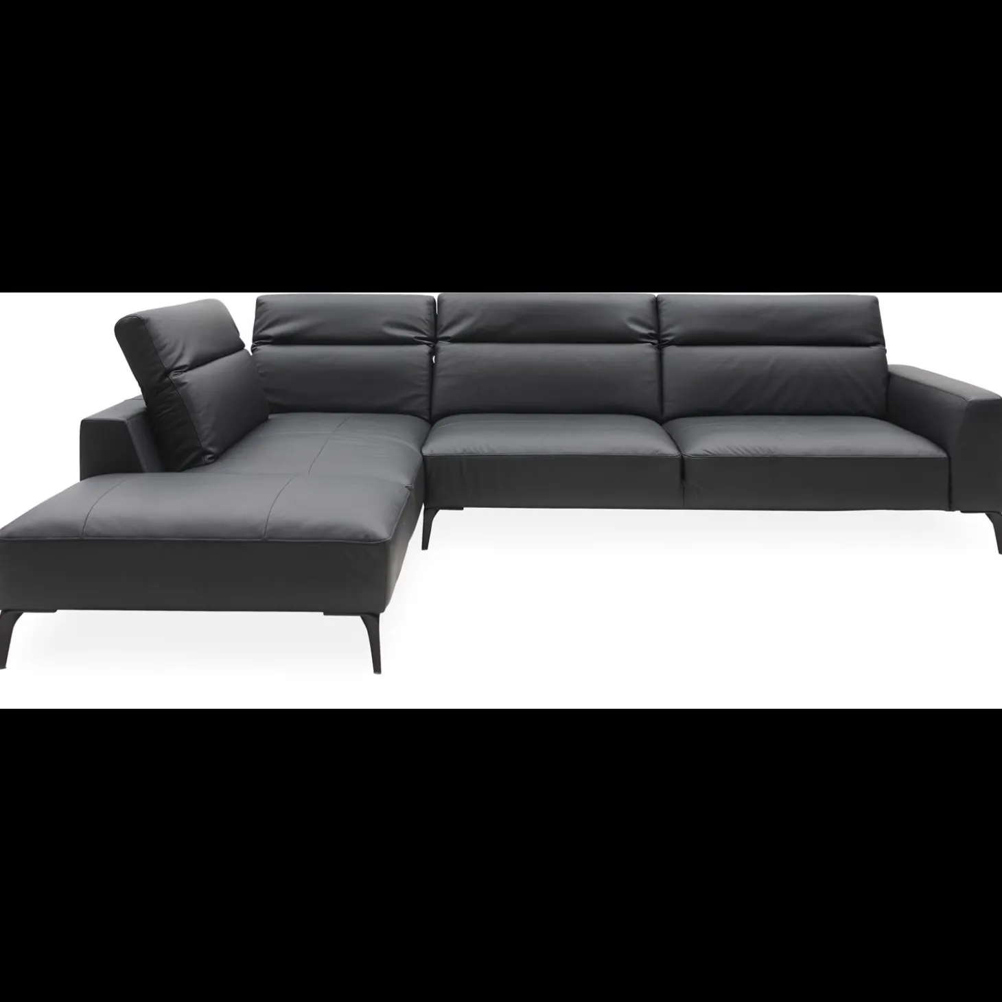 Volanti venstrevendt sofa med pufafslutning
