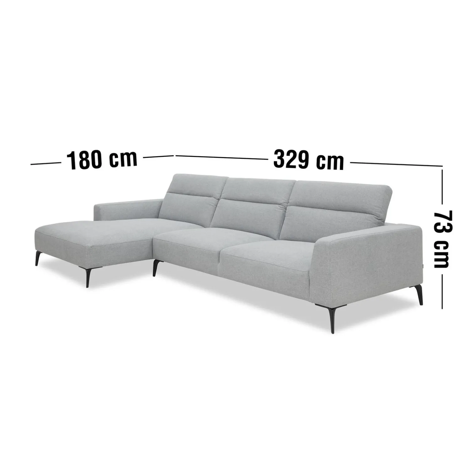Volanti venstrevendt sofa med chaiselong